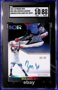 2021 Panini Noir, ZION WILLIAMSON, Auto, 85/99, Sneaker Spotlight, SGC 8