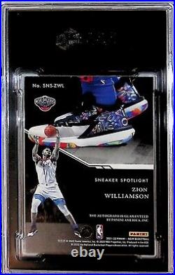 2021 Panini Noir, ZION WILLIAMSON, Auto, 85/99, Sneaker Spotlight, SGC 8