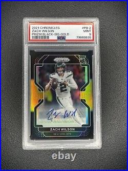 2021 Panini Prizm Black Gold Rookie Auto /10 Zach Wilson NY Jets 1/10 RC