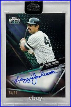 2021 Topps Chrome Black Autographs #CBA-RJA Reggie Jackson Green /99 NYY