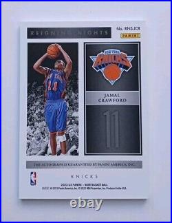 2022-23 Panini Noir Jamal Crawford Reigning Nights Knicks Auto Autograph 83/99