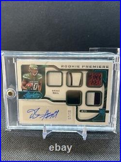 2022 Absolute Breece Hall Rookie Patch Autograph RPA 7/10 Rookie Card RC Jets
