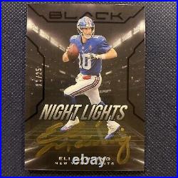 2022 Eli Manning Panini Black NIGHT LIGHTS /25 SP GOLD AUTO NLS-ELI