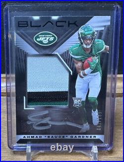 2022 Panini Black Ahmad Sauce Gardner RPA /199 RC New York Jets 3 Color Patch