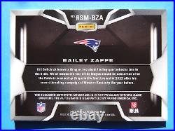 2022 Panini Black Bailey Zappe Dual 4 Color Patch Auto Rookie /25