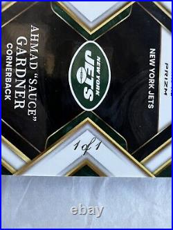 2022 Select Ahmad Sauce Gardner 1/1 Black Checkerboard RPA Jersey Tag #JRS-AG