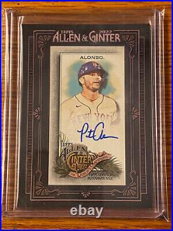 2022 Topps Allen & Ginter Pete Alonso Mini Framed Auto Black #d 21/25 Mets MA-PA