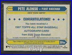 2022 Topps Series 2 PETE ALONSO 1987 ALL-STAR AUTOGRAPH BLACK 14/25 -NY METS