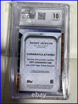 2022 Topps Tribute Autograph Reggie Jackson Red 10/10 Yankees CSG 8.5 10 Auto