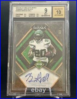 2022 Wild Card Auto Mania Autograph BREECE HALL #2/2 BGS 9-JETS-BGS 10 Auto