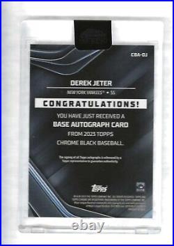 2023 Topps Black Chrome Cba-dj Derek Jeter On Card Auto Ssp Red Ref 2/5 Jsy# Wow