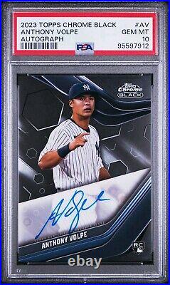 2023 Topps Chrome Black Autographs Green Refractor #CBA-AV Anthony Volpe