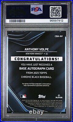 2023 Topps Chrome Black Autographs Green Refractor #CBA-AV Anthony Volpe