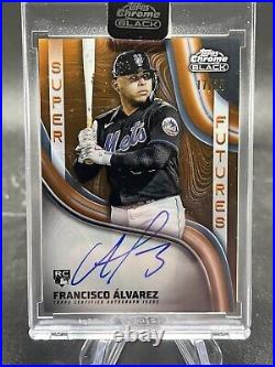 2023 Topps Chrome Black Francisco Alvarez Super Futures Orange Auto /25 NY Mets