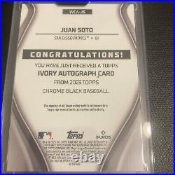 2023 Topps Chrome Black Juan Soto Ivory Autograph 13/50 Padres