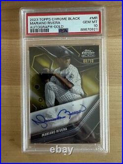 2023 Topps Chrome Black Mariano Rivera /50 Gold Auto PSA 10 Mint Yankees