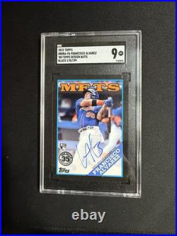 2023 Topps Francisco Alvarez New York Mets SP BlackRookie Auto /199 SGC 9