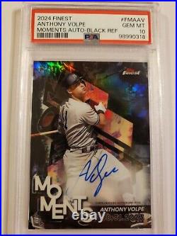 2024 Anthony Volpe Topps Finest Black Refractor Autograph #1/10 PSA 10 GEM MINT