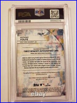 2024 Anthony Volpe Topps Finest Black Refractor Autograph #1/10 PSA 10 GEM MINT