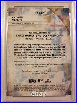 2024 Anthony Volpe Topps Finest Black Refractor Autograph #1/10 PSA 10 GEM MINT