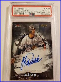 2024 Jorge Posada Topps Finest Black Refractor Autograph #5/10 PSA 10 GEM MINT