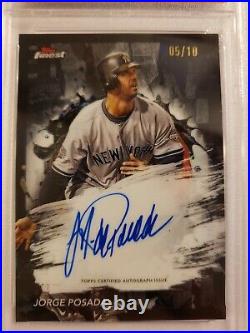 2024 Jorge Posada Topps Finest Black Refractor Autograph #5/10 PSA 10 GEM MINT