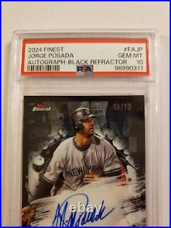 2024 Jorge Posada Topps Finest Black Refractor Autograph #5/10 PSA 10 GEM MINT