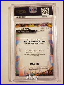 2024 Jorge Posada Topps Finest Black Refractor Autograph #5/10 PSA 10 GEM MINT