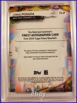 2024 Jorge Posada Topps Finest Black Refractor Autograph #5/10 PSA 10 GEM MINT