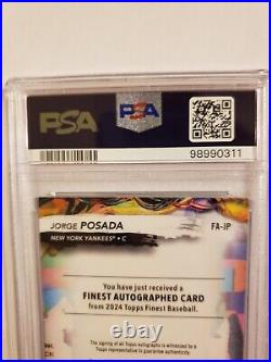 2024 Jorge Posada Topps Finest Black Refractor Autograph #5/10 PSA 10 GEM MINT