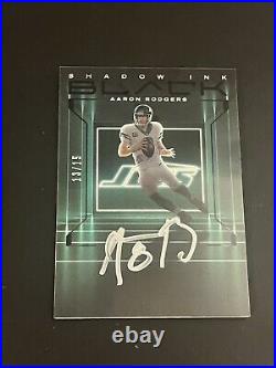 2024 Panini Black AARON RODGERS Shadow Ink Auto /15 ON CARD New York Jets #SI-AR