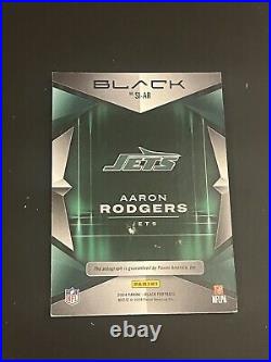 2024 Panini Black AARON RODGERS Shadow Ink Auto /15 ON CARD New York Jets #SI-AR