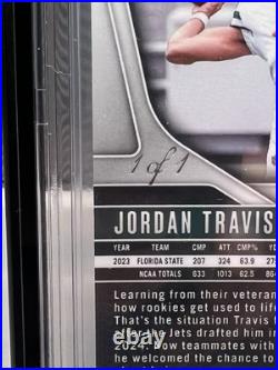 2024 Prizm Jordan Travis Black Finite RC Auto 1/1 One Of One BGS 9 NY Jets