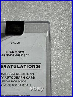 2024 Topps Chrome Black Ivory Autograph. CPA-JS. Juan Soto-OF-Padres-25/50