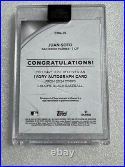 2024 Topps Chrome Black Ivory Autograph. CPA-JS. Juan Soto-OF-Padres-25/50