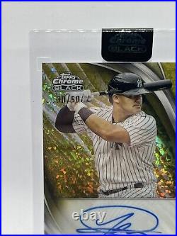 2024 Topps Chrome Black Jasson Dominguez Gold Mini Diamond Auto /50 NYY #CBA-JDO