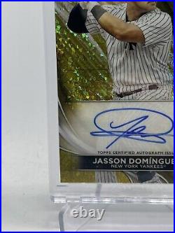 2024 Topps Chrome Black Jasson Dominguez Gold Mini Diamond Auto /50 NYY #CBA-JDO