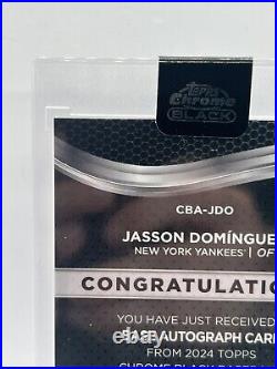 2024 Topps Chrome Black Jasson Dominguez Gold Mini Diamond Auto /50 NYY #CBA-JDO