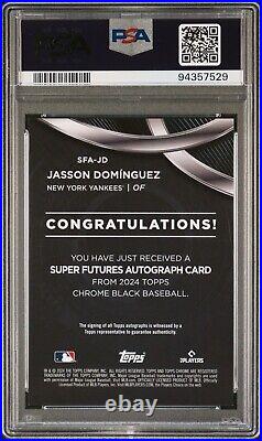 2024 Topps Chrome Black Jasson Dominguez Super Futures Autograph RC 52/99 PSA 10