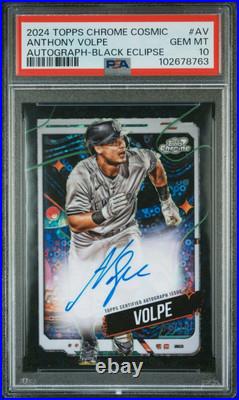 2024 Topps Chrome Cosmic Anthony Volpe Black Eclipse /10 Auto Autograph Psa 10