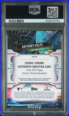 2024 Topps Chrome Cosmic Anthony Volpe Black Eclipse /10 Auto Autograph Psa 10