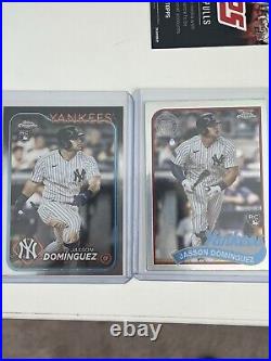 2024 Topps Chrome + Series 2 Baseball Autograph Black /199 LOT Dominguez NYY