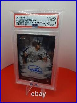 2024 Topps Finest Jasson Dominguez Autograph-Black Refractor 06/10 PSA 10