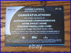 2024 Topps Home Sweet Home Stadium Medallion Red Autograph Corbin Carroll #09/10