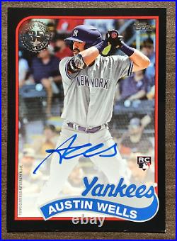 2024 Topps Series 1 Austin Wells 1989 Topps Baseball Autograph Black #130/199