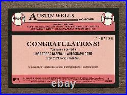 2024 Topps Series 1 Austin Wells 1989 Topps Baseball Autograph Black #130/199