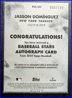 2024 Topps Series 1 Baseball SP Black Jasson Dominguez Autograph (090 / 199)