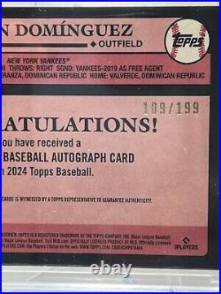 2024 Topps Series 2 Jasson Dominguez #89BA2-JD 1989 Topps Black Auto RC /199