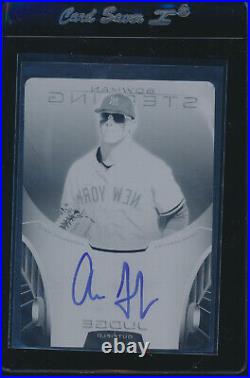 AARON JUDGE AUTO 2013 Bowman Sterling BLACK PRINTING PLATE #1/1 Autograph RC