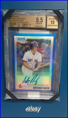 ANTHONY RIZZO BGS 9.5 AUTO 10 #/150 2010 Bowman Chrome Prospects Refractors Blue